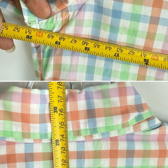 J Crew Flex Shirt Mens Small Check Short Sleeve Slim Button Up - Picture 11 of 15